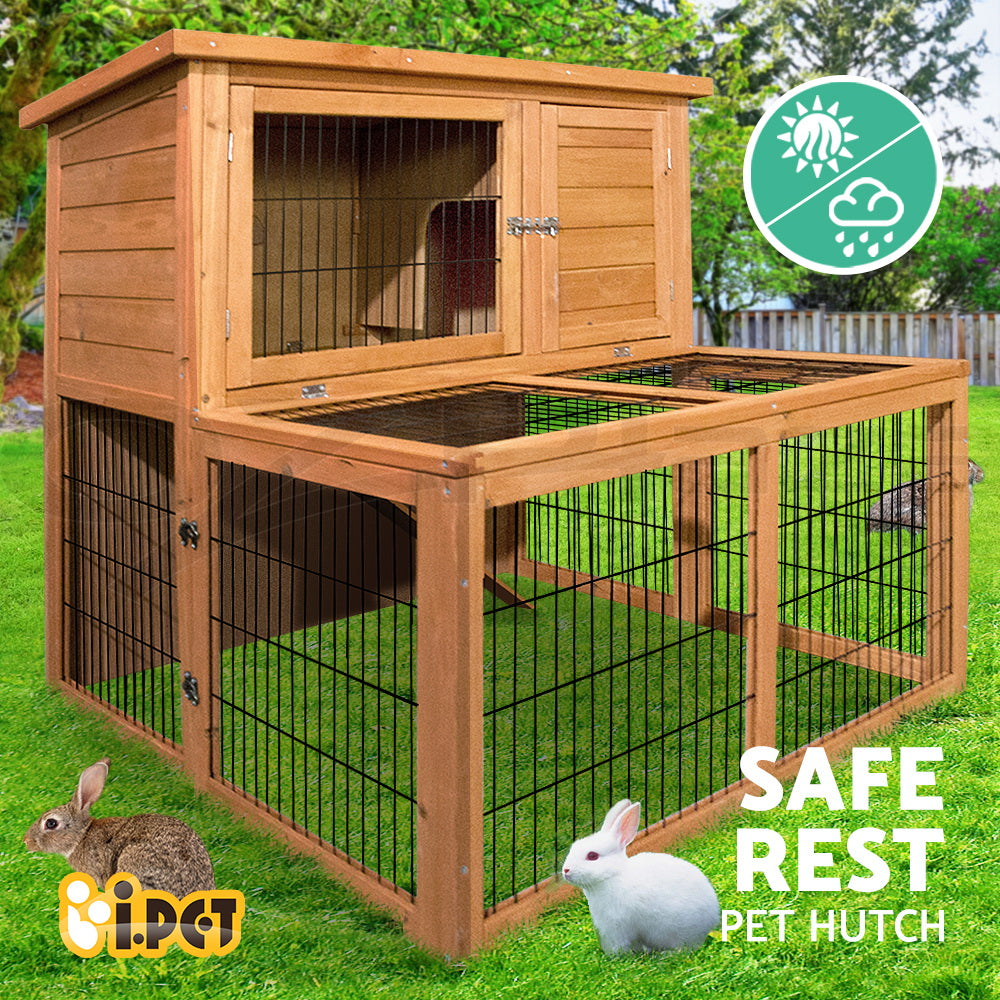 I.Pet Chicken Coop Rabbit Hutch Large Extra Large Hutches Wooden House Run Cage