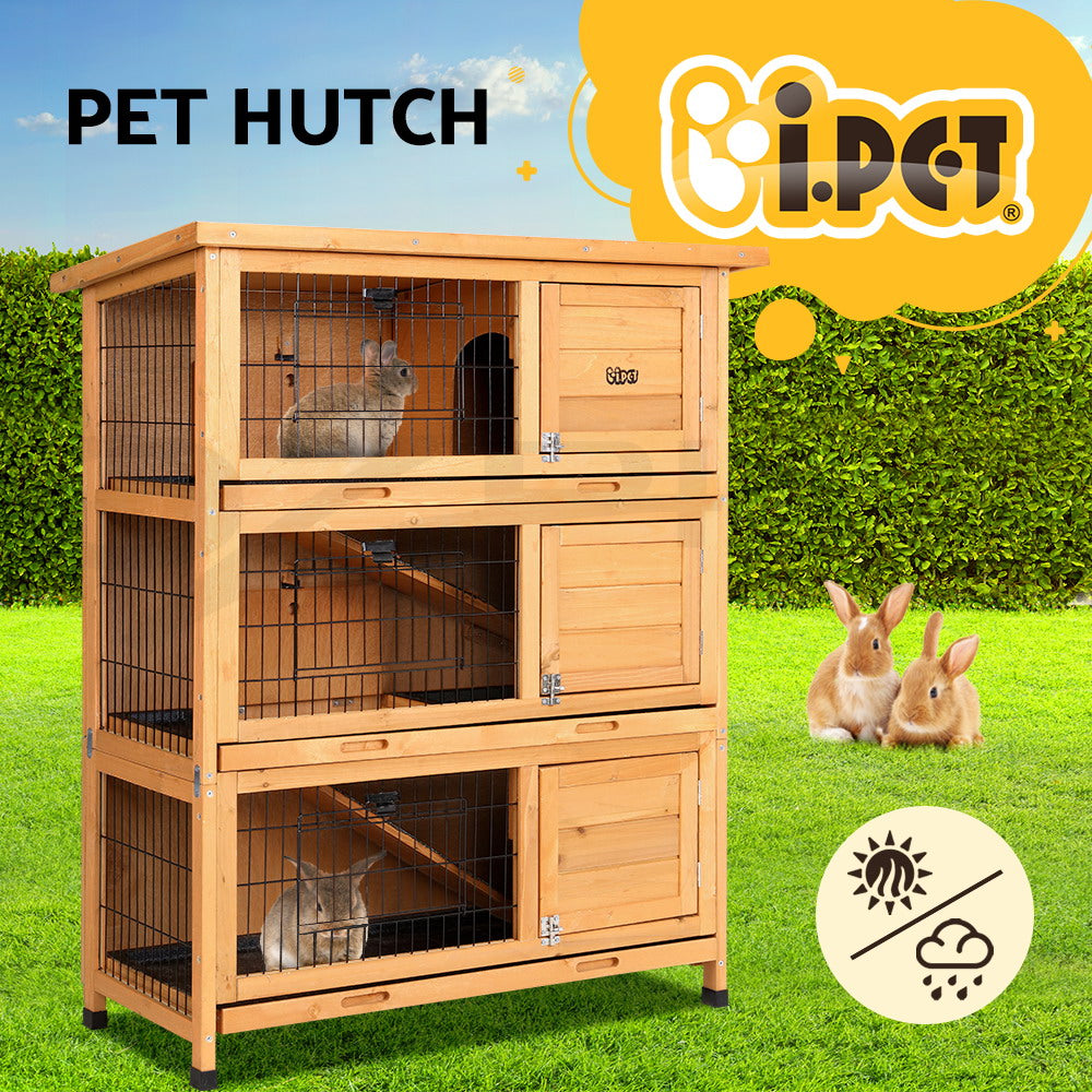 I.Pet Chicken Coop Rabbit Hutch Large Extra Large Hutches Wooden House Run Cage