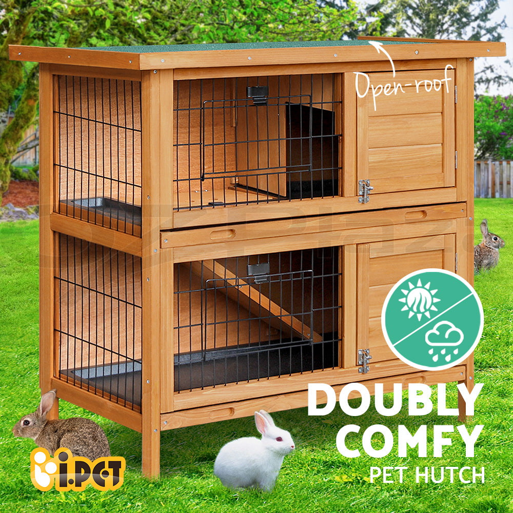 I.Pet Chicken Coop Rabbit Hutch Large Extra Large Hutches Wooden House Run Cage