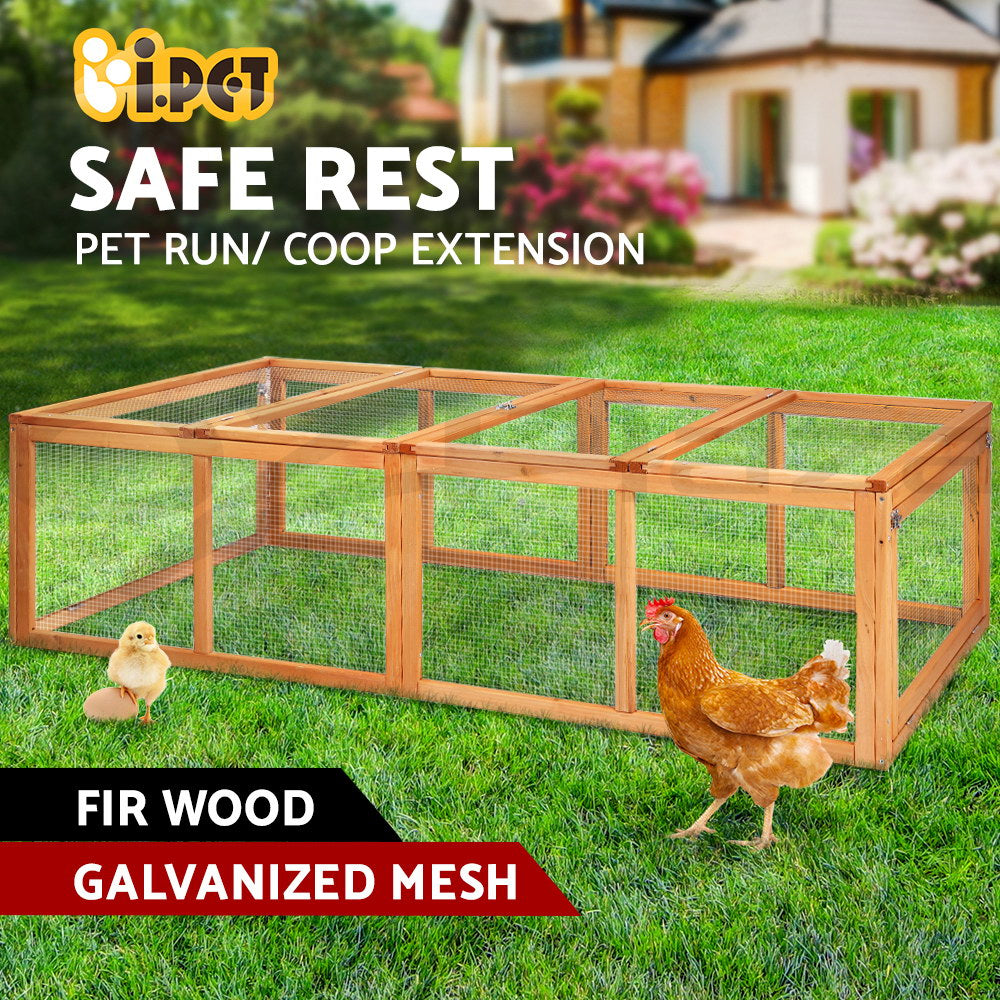 I.Pet Chicken Coop Rabbit Hutch Large Extra Large Hutches Wooden House Run Cage