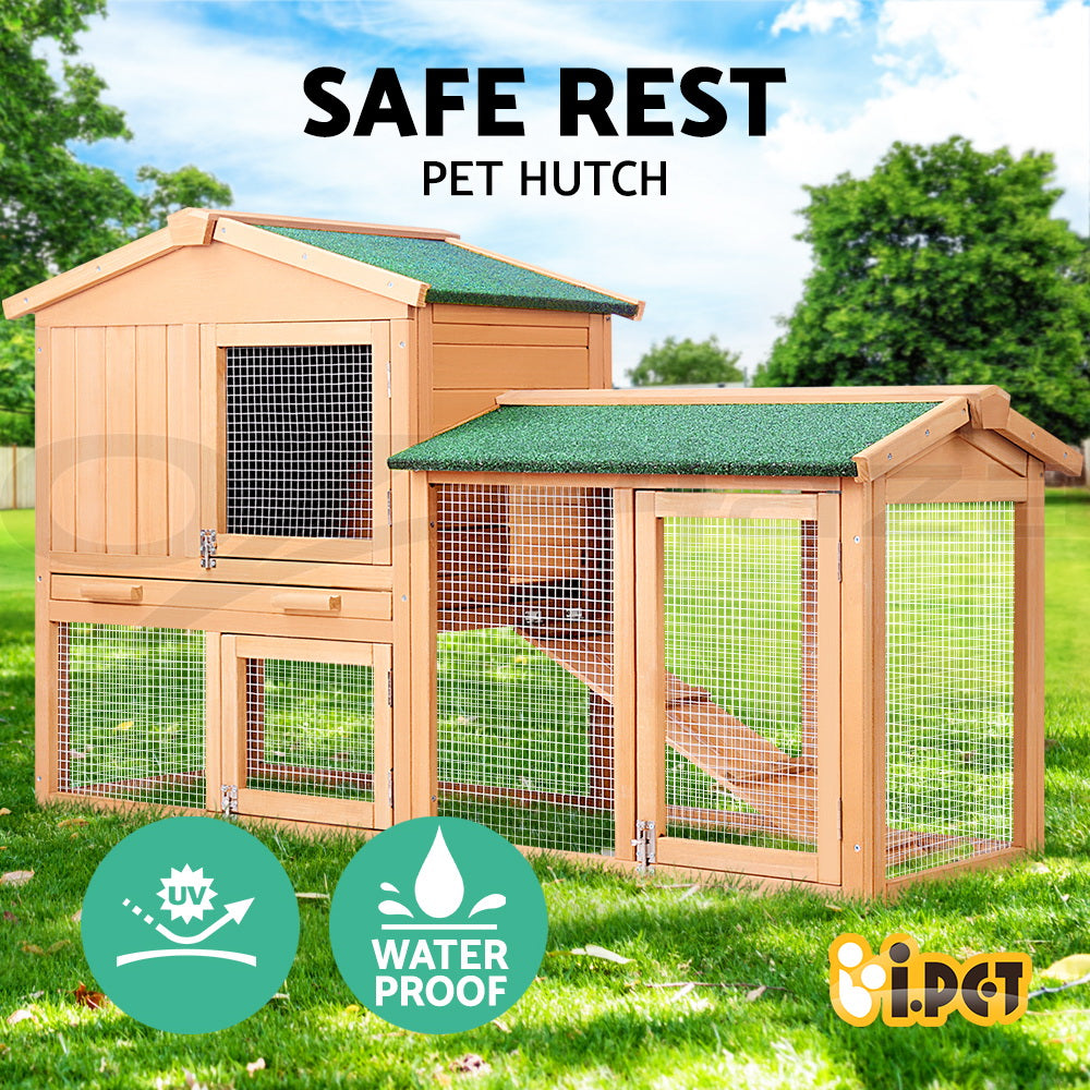 I.Pet Chicken Coop Rabbit Hutch Large Extra Large Hutches Wooden House Run Cage