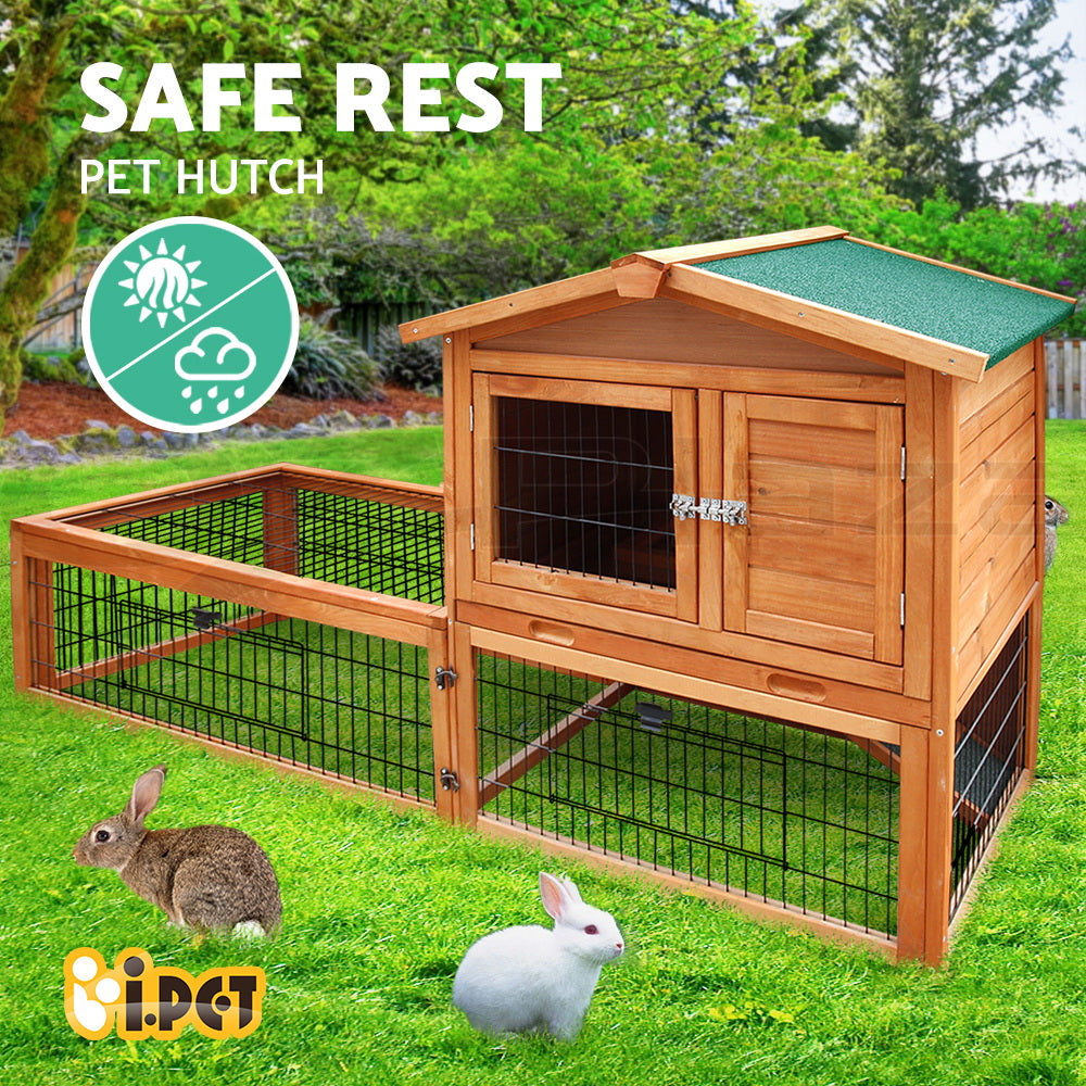 I.Pet Chicken Coop Rabbit Hutch Large Extra Large Hutches Wooden House Run Cage