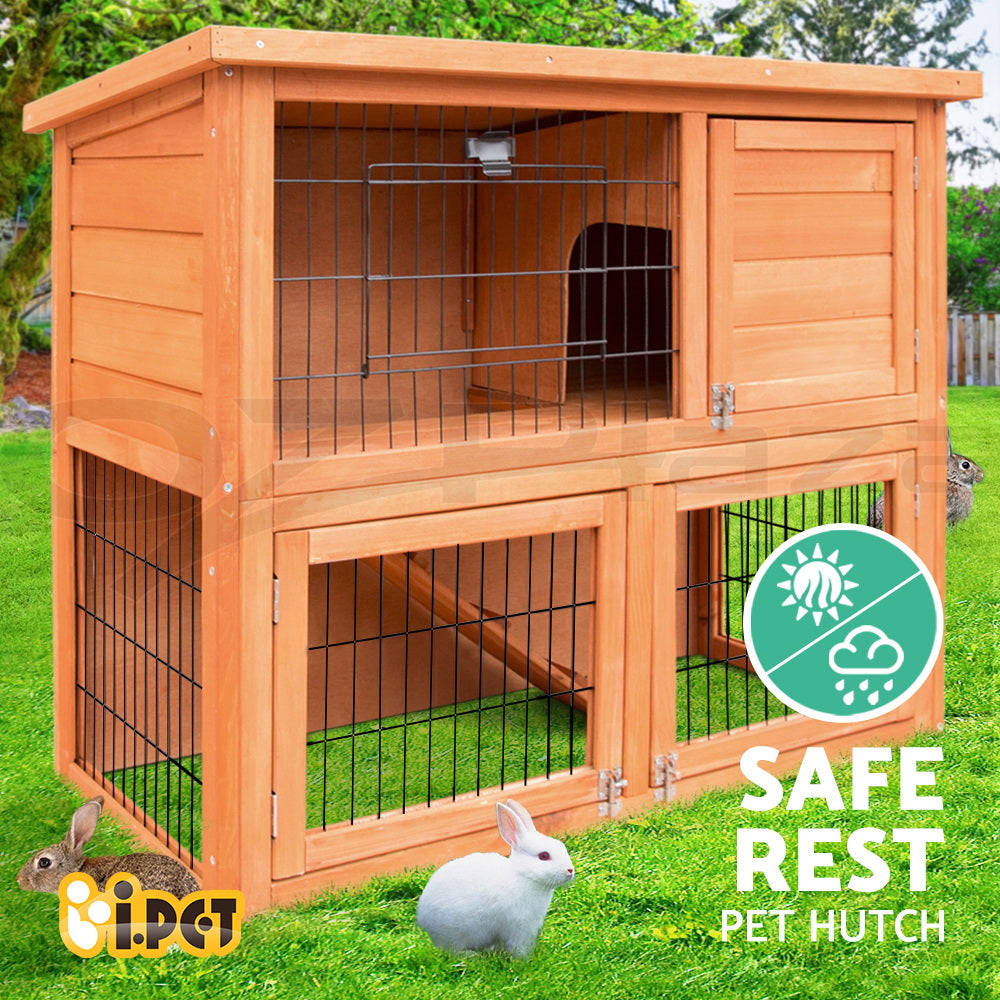 I.Pet Chicken Coop Rabbit Hutch Large Extra Large Hutches Wooden House Run Cage