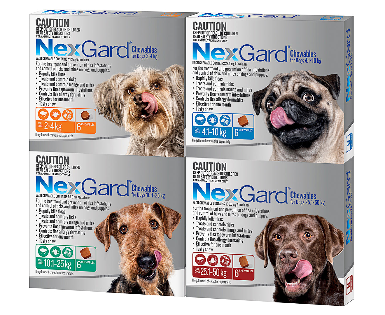 Flea & Tick Control Chews for XL Dogs 25.1-50Kg 6Pk