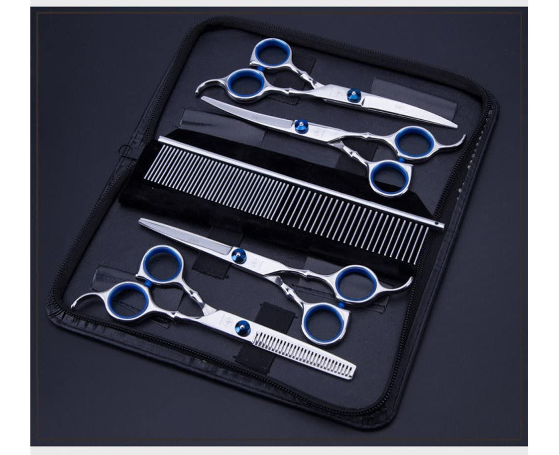 Dog Scissors Fur Scissors for Dogs Cat 5-In-1 Sharp Curved Scissors