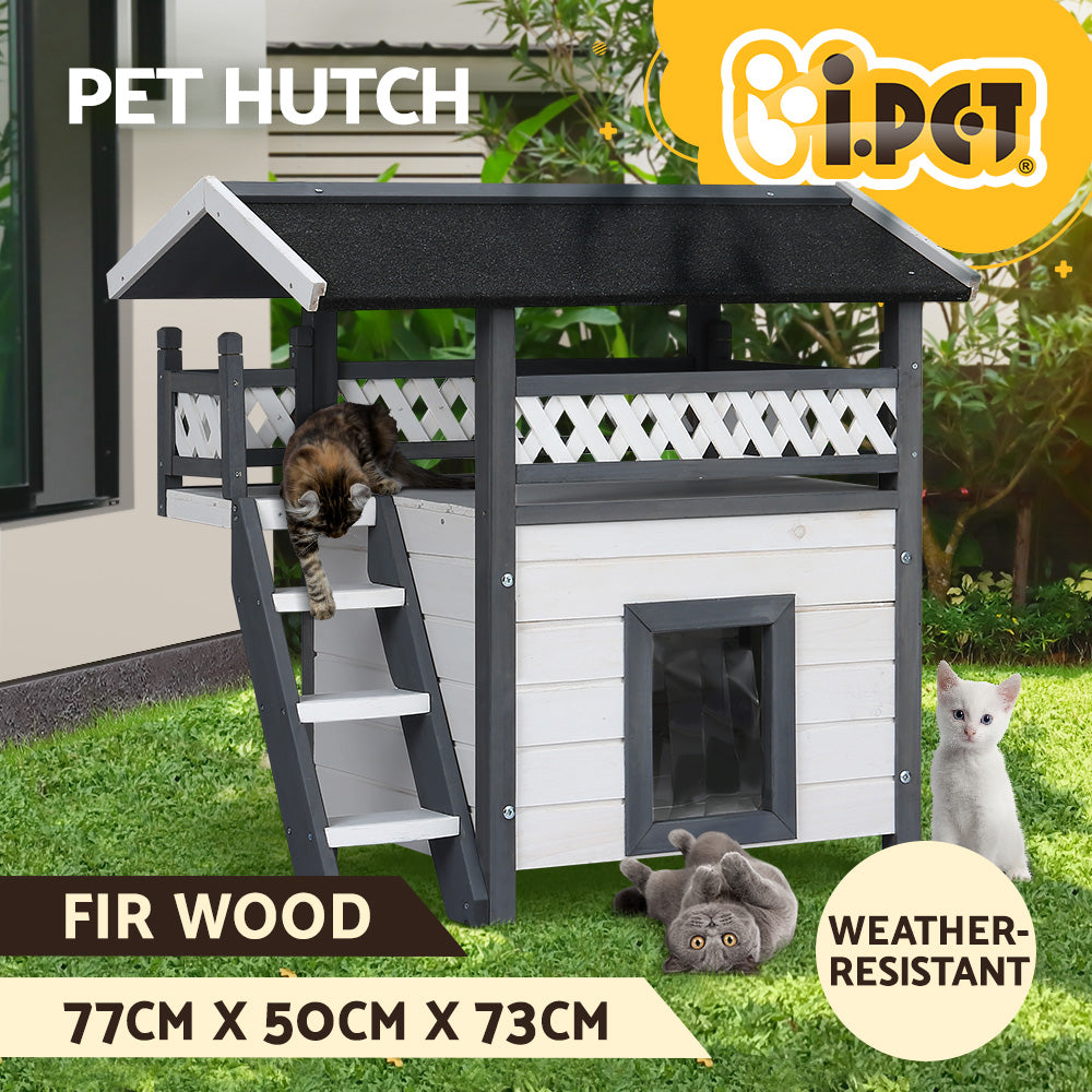 I.Pet Chicken Coop Rabbit Hutch Large Extra Large Hutches Wooden House Run Cage