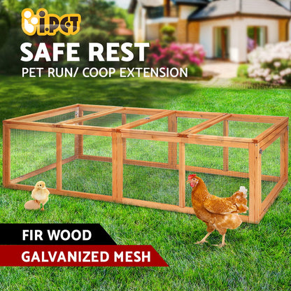 I.Pet Chicken Coop Rabbit Hutch Large Extra Large Hutches Wooden House Run Cage