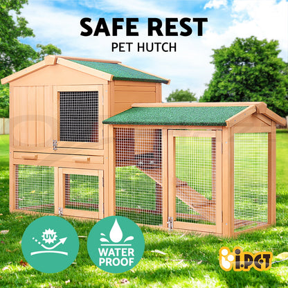 I.Pet Chicken Coop Rabbit Hutch Large Extra Large Hutches Wooden House Run Cage