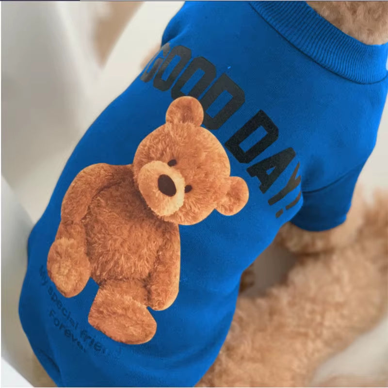Dog Clothes Dog Costume Pet Clothes Cartoon Bear Pet Shirt Puppy Clothes Pet Vest Pet Clothes Dog Sport Shirt XS-XXL