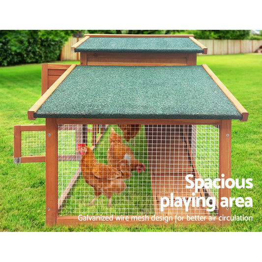 I.Pet Chicken Coop Rabbit Hutch Large Extra Large Hutches Wooden House Run Cage