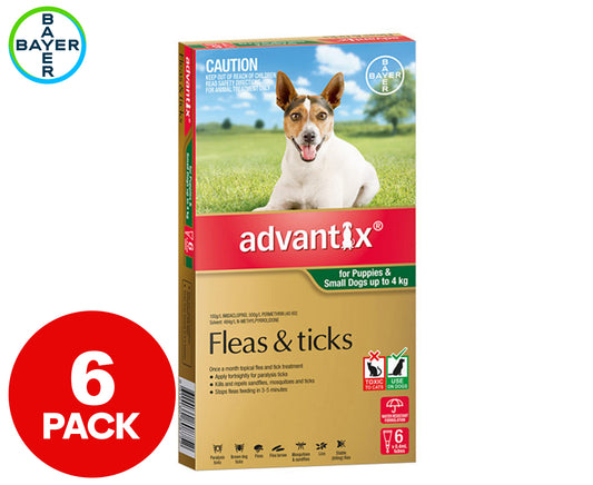 Flea & Tick Treatment for Dogs 0-4Kg 6Pk